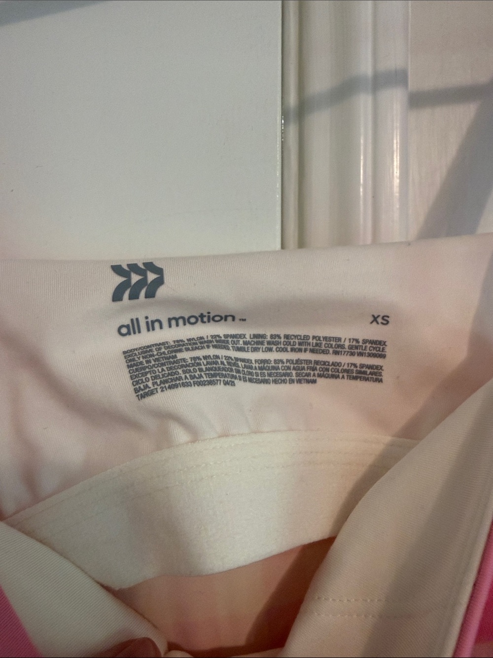all in motion Pink and White Active Top - Picture 2 of 4